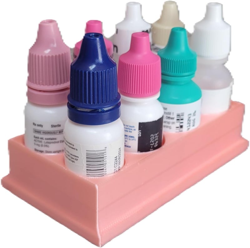 Znet3D Eye Drop Bottles Organizer & Storage – 8-Slot Holder (Pink) - Image 2